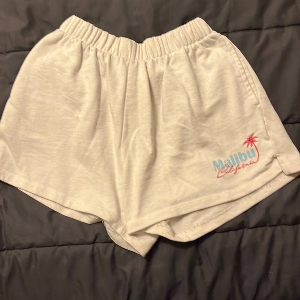 White “Malibu” Garage tennis shorts
